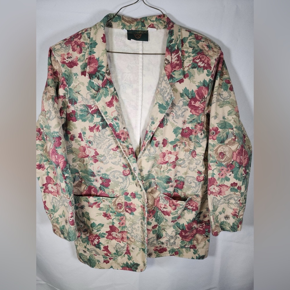 Willowbend Women’s Vintage Floral Pattern Blazer Made In The USA Size Medium